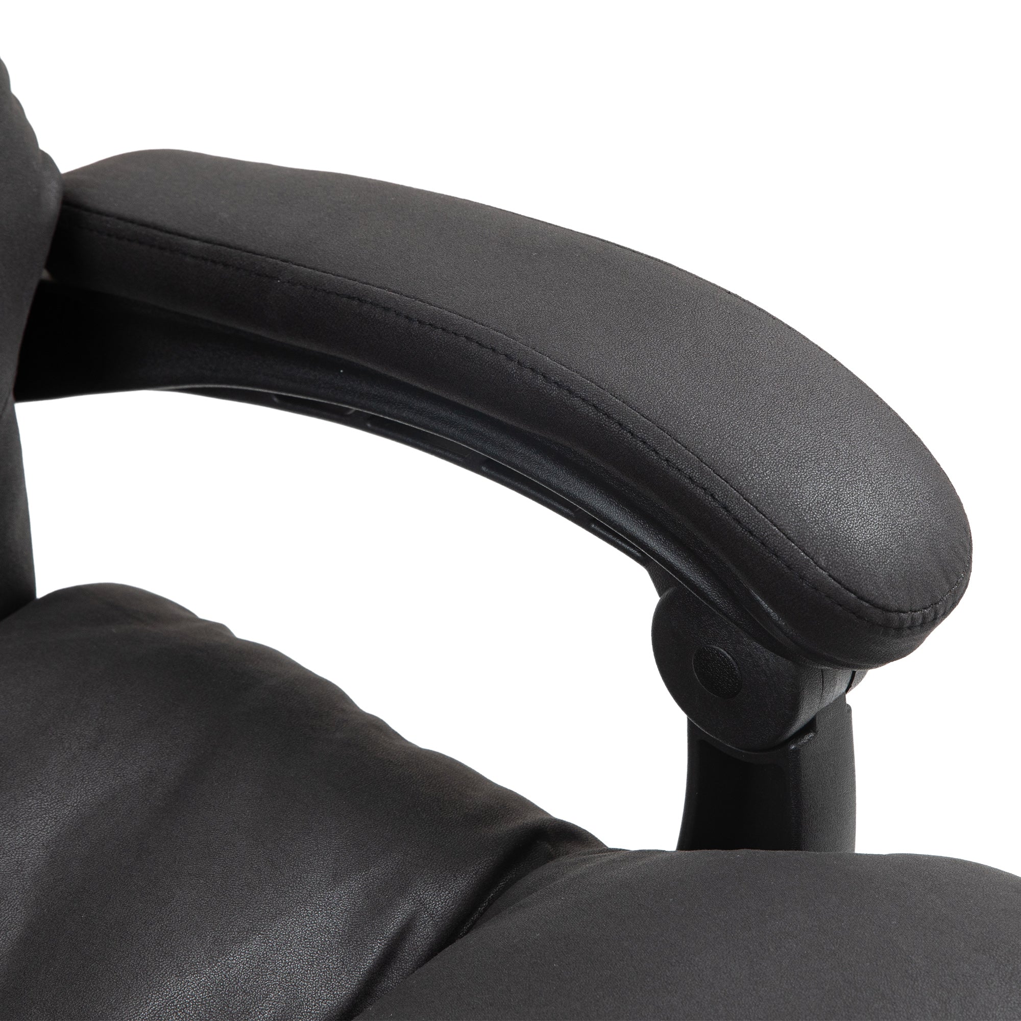 Massage Office Chair with Heat Function, Computer Desk Chair with Footrest Swivel Wheels, Black