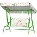 Kids Patio Swing Chair with Adjustable Canopy, Safety Belt for Patio, Garden, Poolside, Balcony, Green