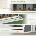 Chicken Nesting Box, 8 Compartment Wood Laying Boxes for Chicken Coop with Egg Collection Trays Perches for 16-32 Hens