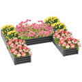 Steel Raised Garden Bed, Set of 5 Large Box Planters for Outdoor Plants Vegetables Flowers Herbs, 8x8x1ft, Gray