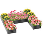Steel Raised Garden Bed, Set of 5 Large Box Planters for Outdoor Plants Vegetables Flowers Herbs, 8x8x1ft, Gray