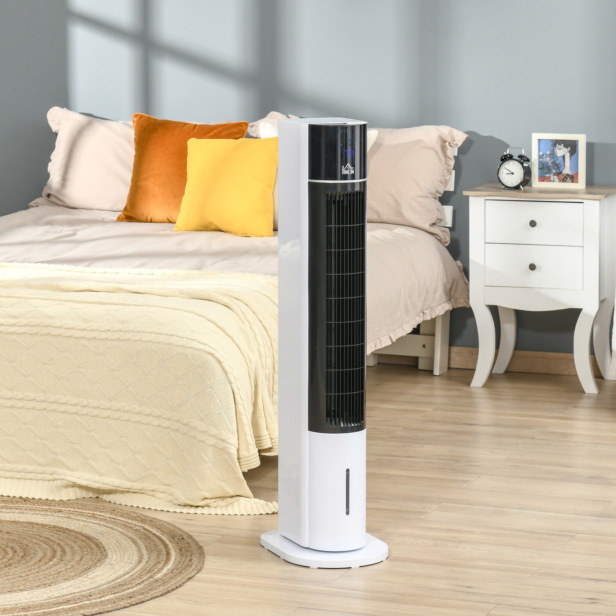 42" 3-In-1 Air Cooler, 52° Oscillating Portable Swamp Cooler with Humidifier, 3 Modes, 3 Speeds, 12H Time, White