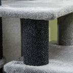 Adjustable Height 3 Step/4 Step Cat Stairs with Cat Scratching Post, Cat Condo, Toy Ball, for Bed, Sofa, Couch, Gray