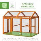 Wooden Chicken Run, Combinable Design with Perches, 4.6' x 2.8', Orange