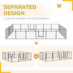24 Panel Dog Playpen for Small and Medium Dogs with Lockable Door, 15.7' x 15.7' x 2.6'