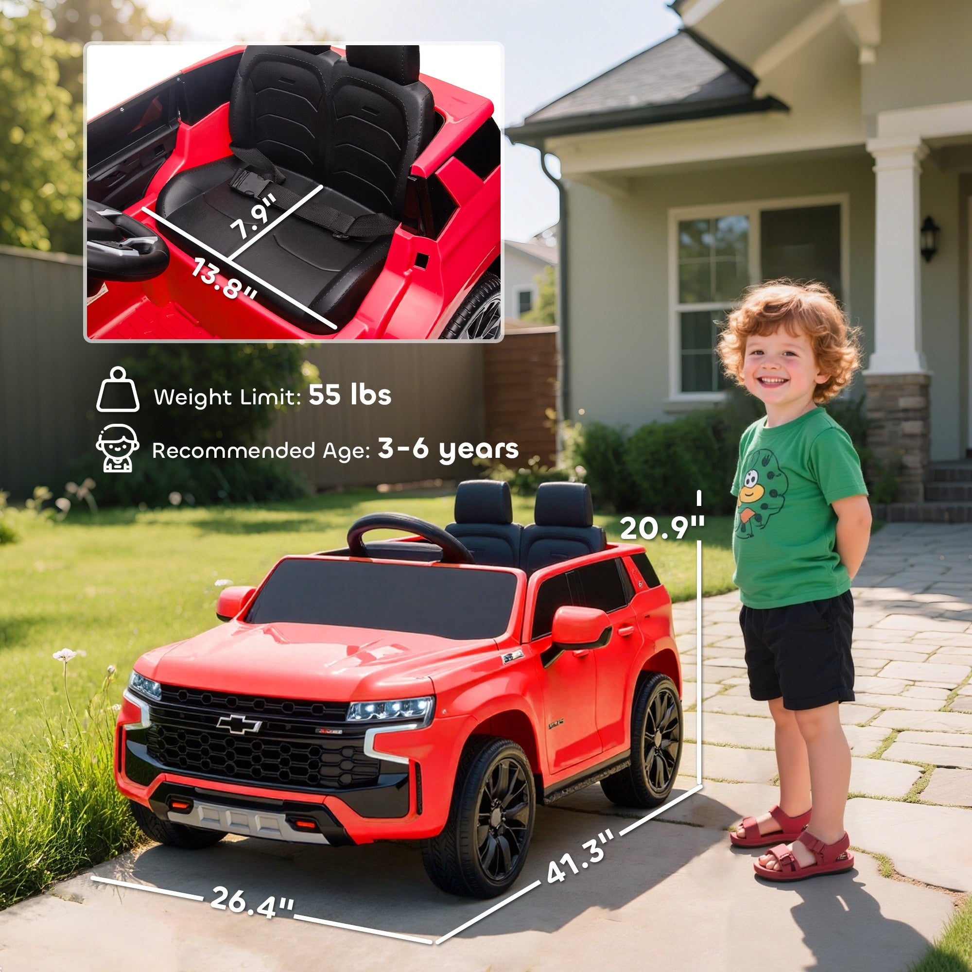 Electric Ride on Car 12V Kids Ride-on Toy, Red