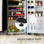 Small Fridge with Freezer, 4 Cu Ft Refrigerator with Reversible Doors, Silver