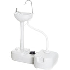 Portable Camping Sink, HDPE Handwashing Station Basin with 4.5 Gal Tank, 6.3 Gal Recovery Tank, Wheels & Soap Dispenser