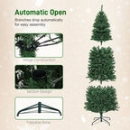 7ft Artificial Christmas Tree with Colorful DIY Synchronized Lights, Remote, Hinged Slim Fir with Daily Timer