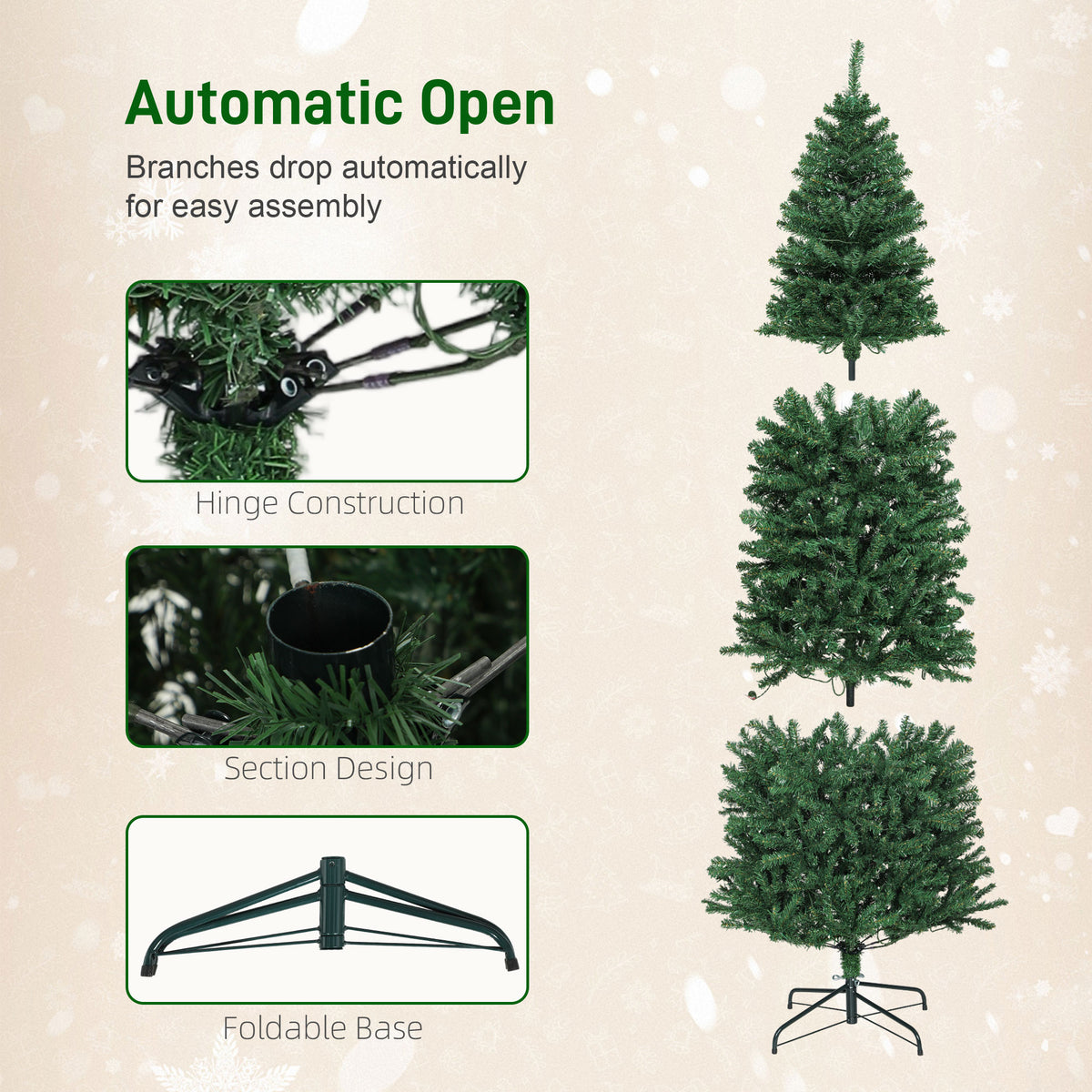 7ft Artificial Christmas Tree with Colorful DIY Synchronized Lights, Remote, Hinged Slim Fir with Daily Timer