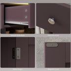 Kitchen Storage Cabinet, Sideboard Floor Cupboard with Solid Wood Top, Adjustable Shelf, and 2 Drawers, Coffee