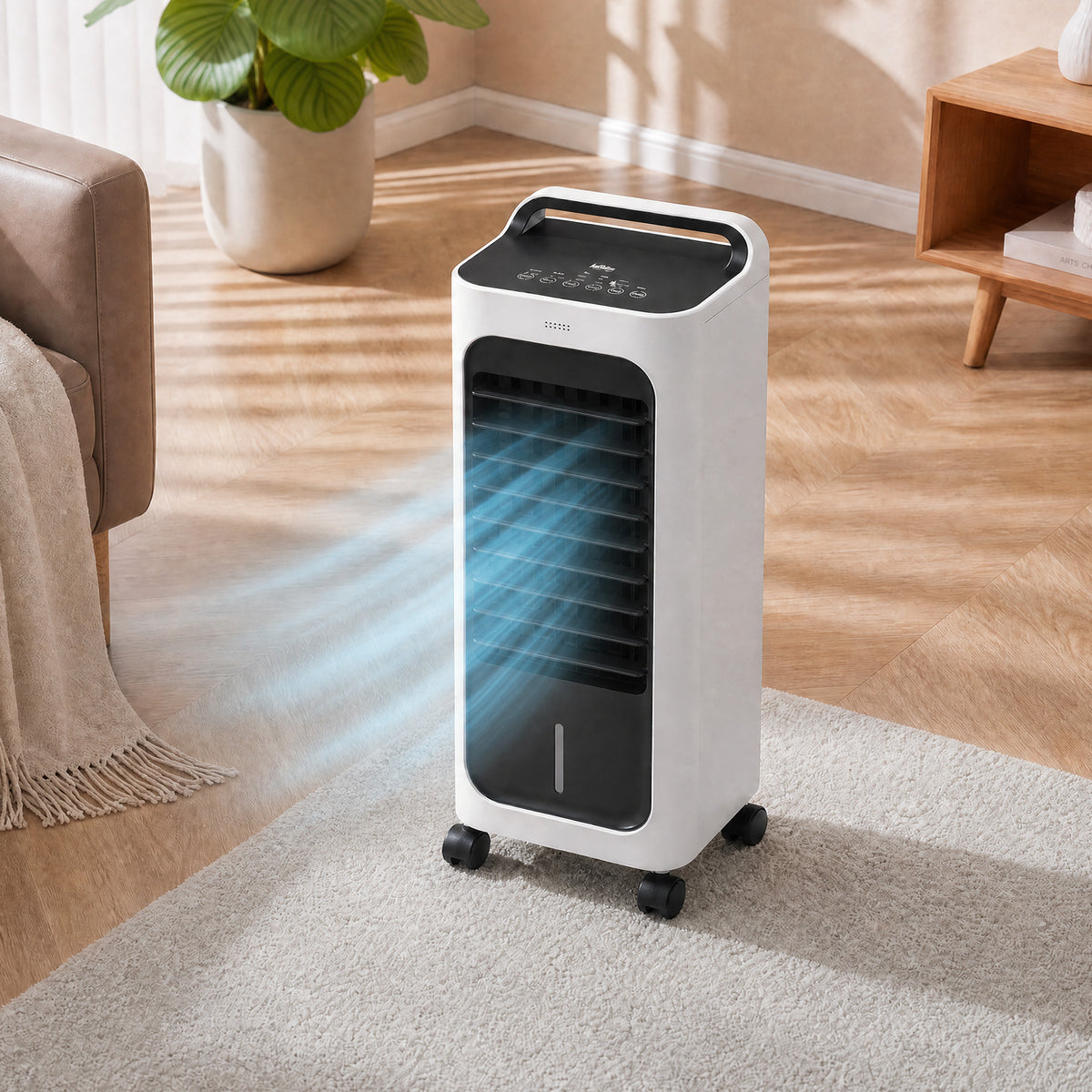 Room Air Cooler with Ice Packs, Ice Cooling Fan Water Humidifier Unit with Remote, Timer, Oscillating