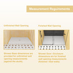 32" x 48" Shower Base with Durable No-Flex Construction, Acrylic 3-Wall Alcove Shower Pan with Center Drain, 48" L x 32" W x 3" H, Gloss White