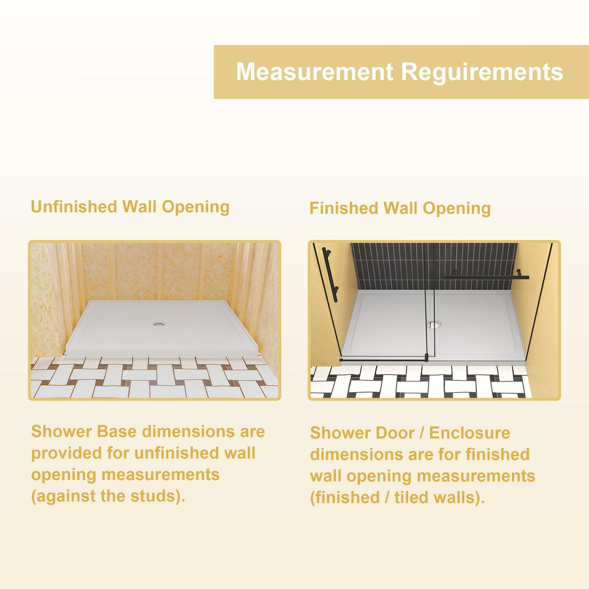 32" x 48" Shower Base with Durable No-Flex Construction, Acrylic 3-Wall Alcove Shower Pan with Center Drain, 48" L x 32" W x 3" H, Gloss White