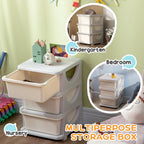 3 Drawers Kids Storage Unit, 3 Tier Stackable Toy Organizers and Storage Chest for Bedroom, Nursery, Playroom, Living Room, Boys, Girls, Toddlers, Cream White