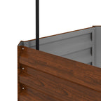 Galvanized Planter Box, 24" x 24" x 73.5" Raised Garden Bed with Tomato Cage for Climbing Vines, Brown