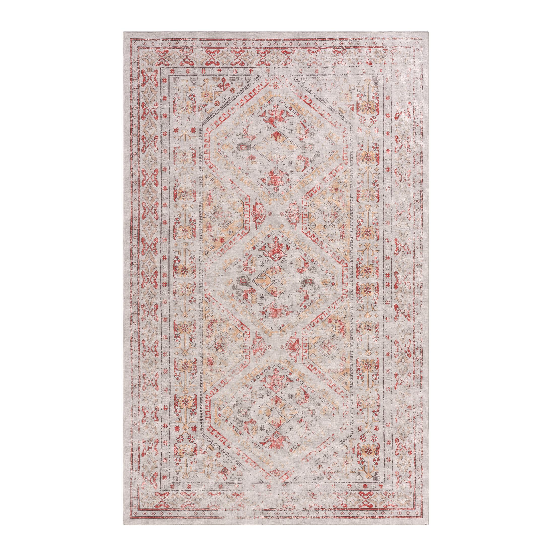 2x3 Non-Slip Machine Washable Area Rug with Low-Pile, Non-Shedding Kid and Pet Friendly Carpet, 24" L x 36" W x 0.15" H, Beige