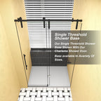 32" x 48" Shower Base with Durable No-Flex Construction, Acrylic 3-Wall Alcove Shower Pan with Center Drain, 48" L x 32" W x 3" H, Gloss White