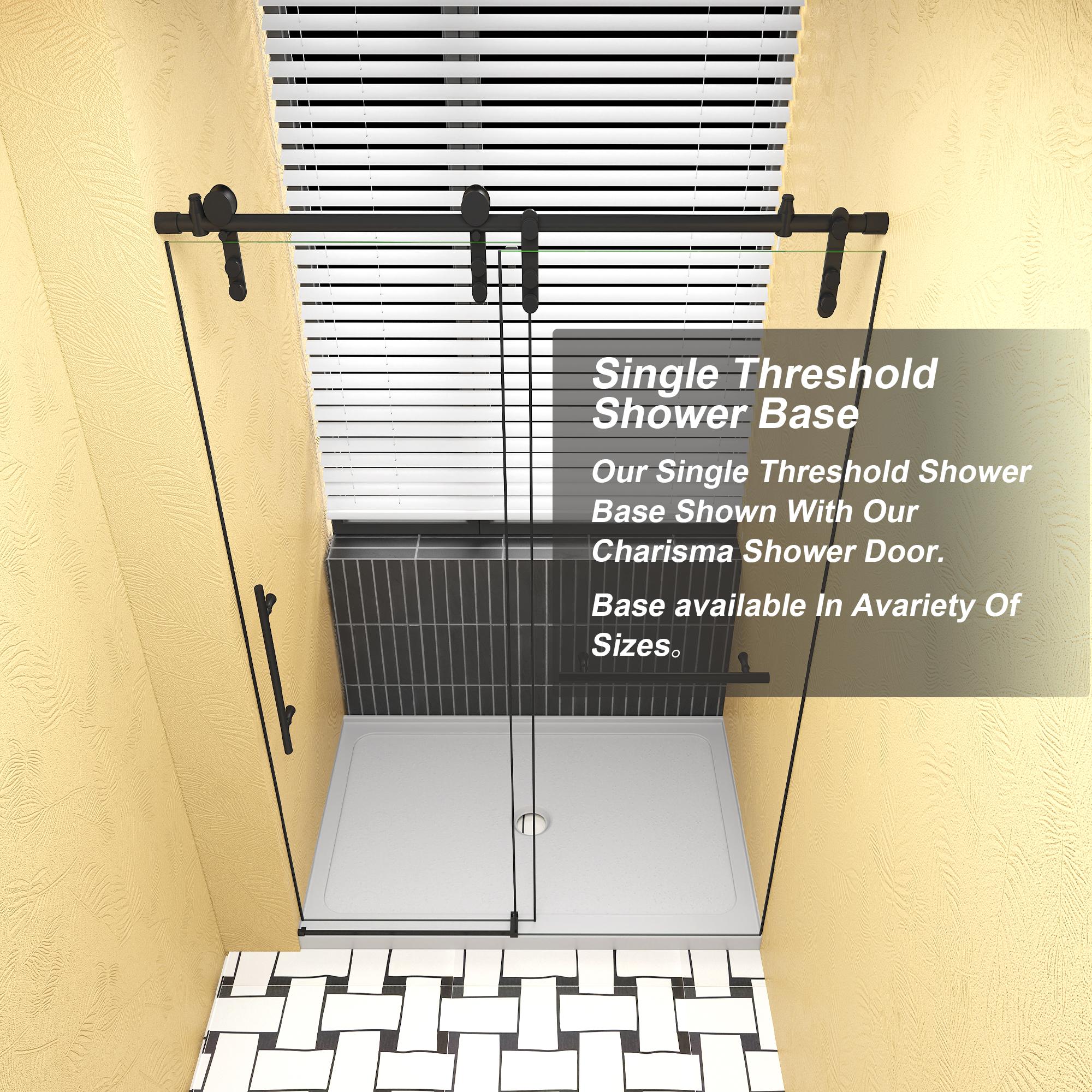 32" x 48" Shower Base with Durable No-Flex Construction, Acrylic 3-Wall Alcove Shower Pan with Center Drain, 48" L x 32" W x 3" H, Gloss White