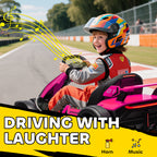 24V 7.5 MPH Electric Go Kart with Adjustable Seat, Slow Start, Pink