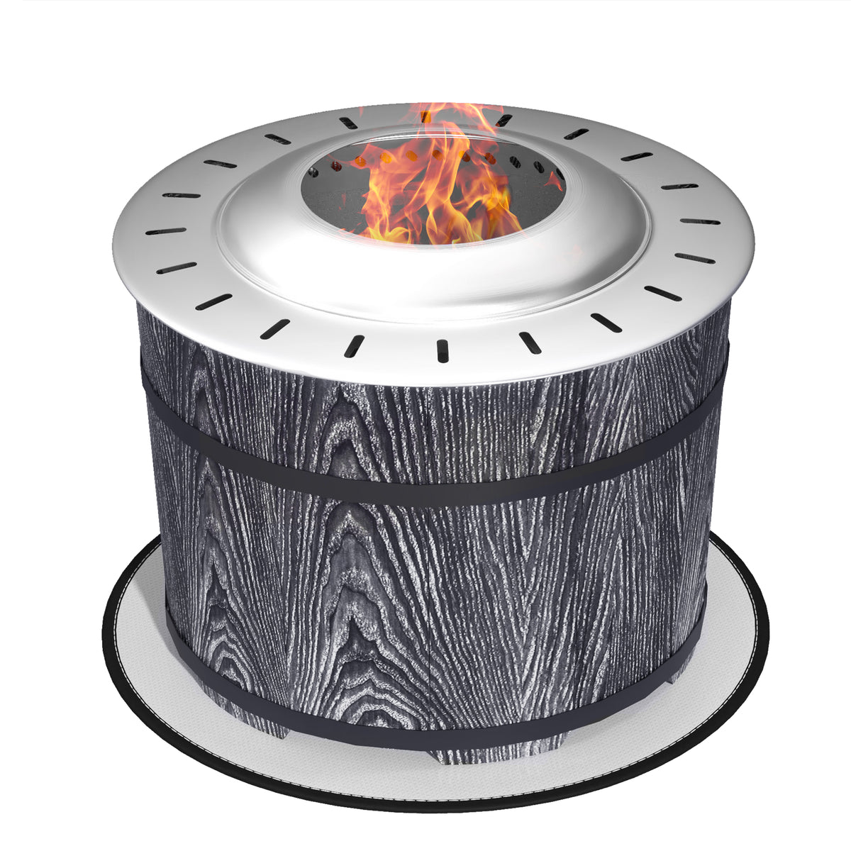 Smokeless Fire Pit, Portable Camping Bonfire Stove with Mat for Backyard, Patio, Picnic, Magnesium Oxide, Black