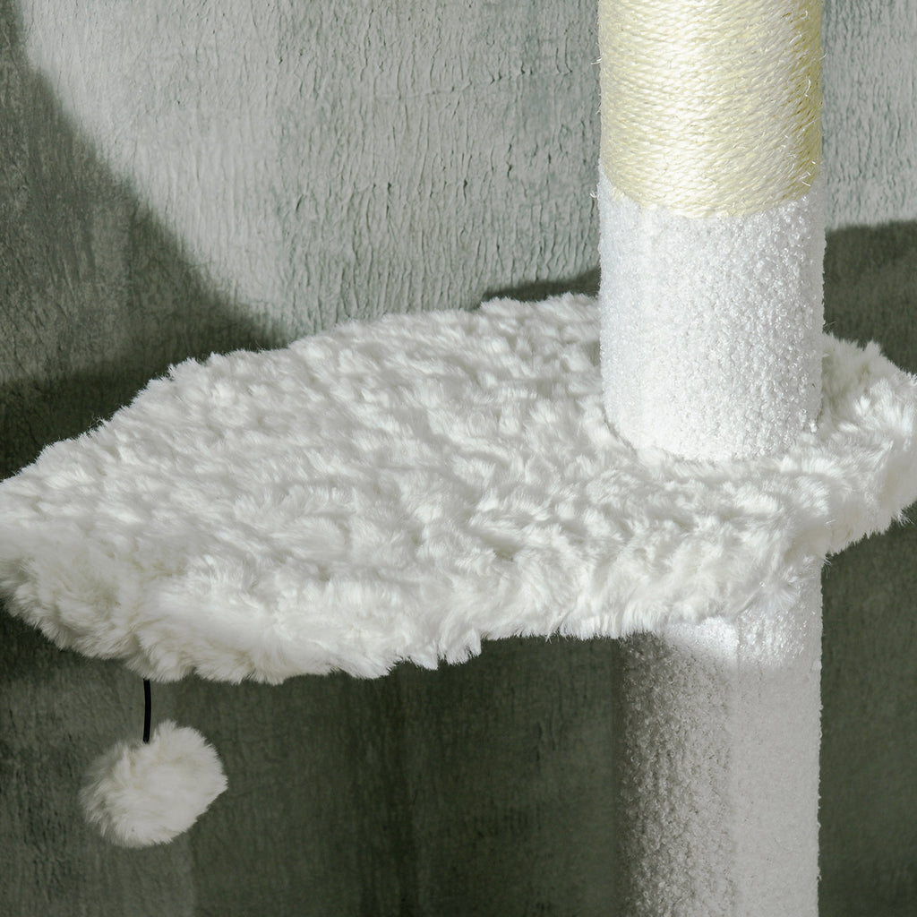 8.4' Floor to Ceiling Cat Tree, Adjustable Height, White