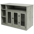 47" Dog Crate Furniture with Storage, for Large Medium Dogs, Gray