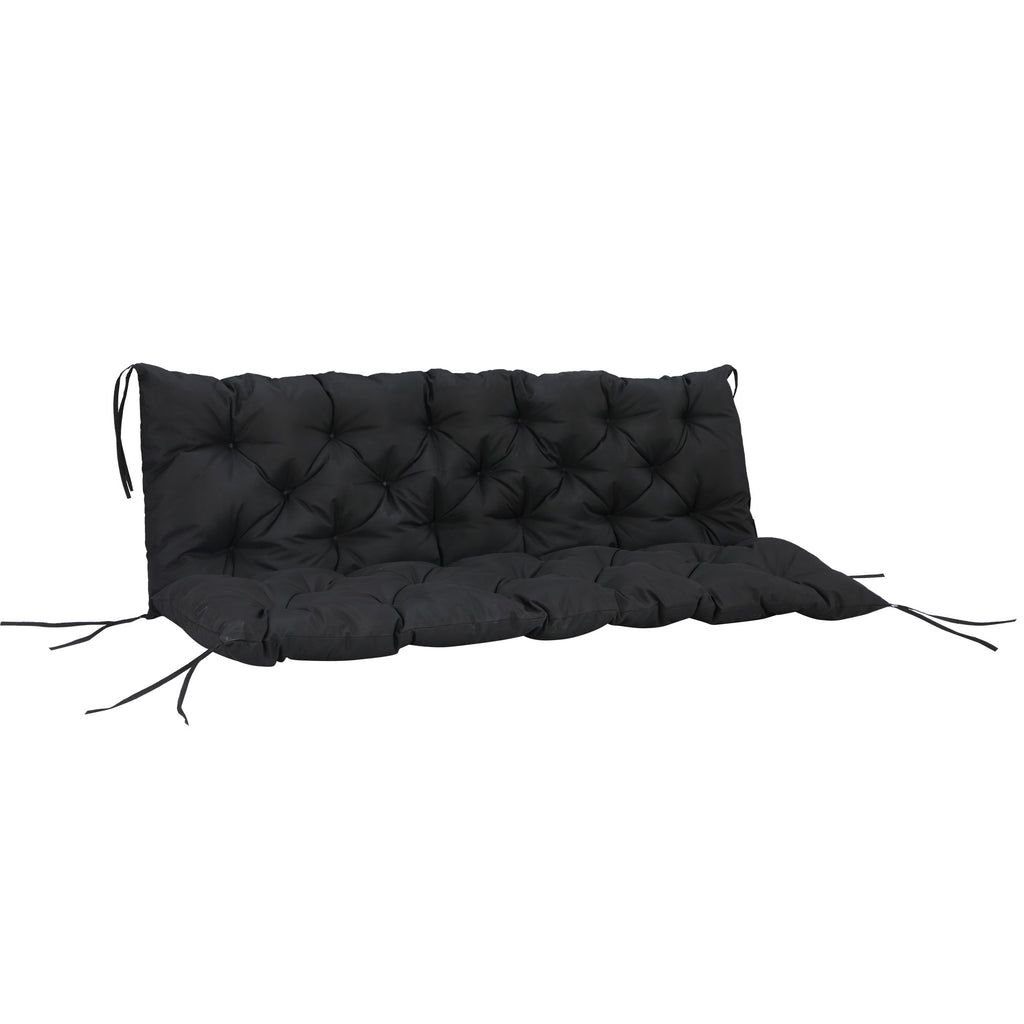 59" x 38" Tufted Bench Cushion for Outdoor Furniture, 3-Seater Replacement for Swing Chair, Patio Sofa/Couch, Black
