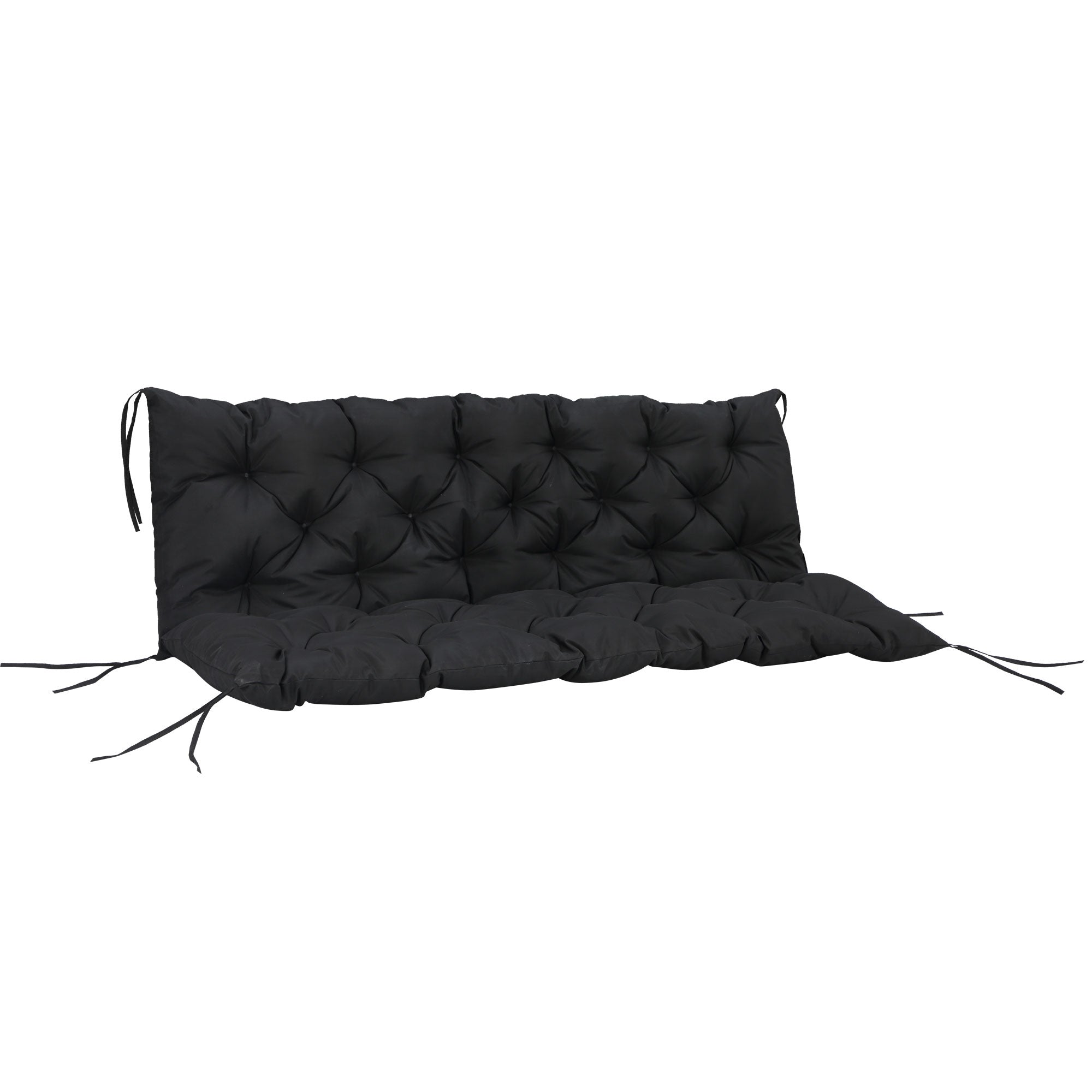 59" x 38" Tufted Bench Cushion for Outdoor Furniture, 3-Seater Replacement for Swing Chair, Patio Sofa/Couch, Black
