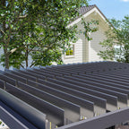 10' x 13' Outdoor Retractable Pergola w/ Sun Shade Louvered Top, Pergola w/ Canopy, Curtains, Netting, Dark Gray