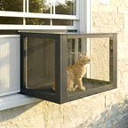 Catio Outdoor Cat Enclosure 25"–41" Outdoor Cat House for Sunbathing, Napping & Overlooking