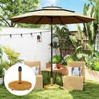 Patio Umbrella Base Holder, Outdoor Umbrella Base with Adjustable Pads, Heavy Duty Patio Umbrella Stand Base for Garden, Poolside, Nature Wood