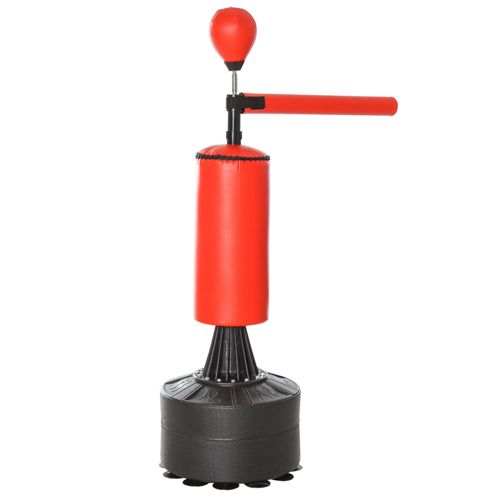 Boxing Bag, Freestanding Punching Bag with Speed Ball, Rotating Boxing Bar and Gloves, Weighted Base
