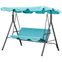 3-Seat Outdoor Patio Swing Chair with Removable Cushion, Steel Frame Stand and Adjustable Tilt Canopy for Patio, Garden, Poolside, Balcony, Backyard, Green