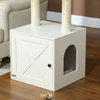Cat Tree with Litter Box Enclosure, Scratching Posts, Bed, Climbing Platforms for Indoor Cats, White