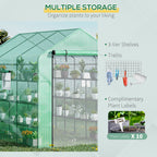 8' x 6' x 7' Temporary Greenhouse for Growing Flowers with Mesh Door & Windows Green