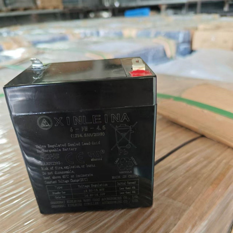12V 4.5Ah Replacement Battery for Kids Ride-On Car, Valve-Regulated Sealed Lead-Acid for High-Rate Discharge, 3.5'' L x 3'' W x 4'' H, Black
