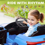 Electric Car for Kids, 12V Licensed RS E-tron GT 3.1 MPH Kids Ride on Car, Ride-on Toy with Remote Control, 4 Suspension Wheels, Horn, Music, Lights, for Boys and Girls, Blue