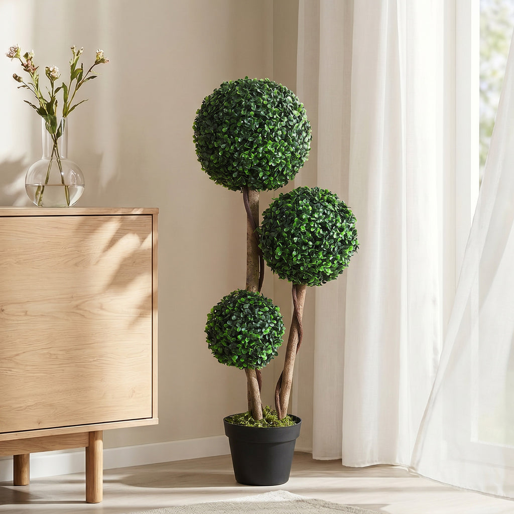 Artificial Plant for Home Decor Indoor & Outdoor Fake Plants Artificial Tree in Pot, Dark Green