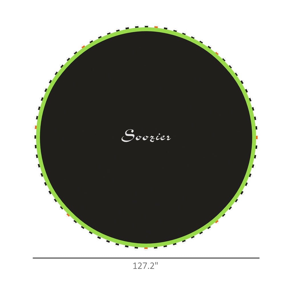 Trampoline Replacement Mat, Fits 12' Trampoline w/ 72 V-Hooks & 5.5" Springs (Spring & Frame not Included), Green