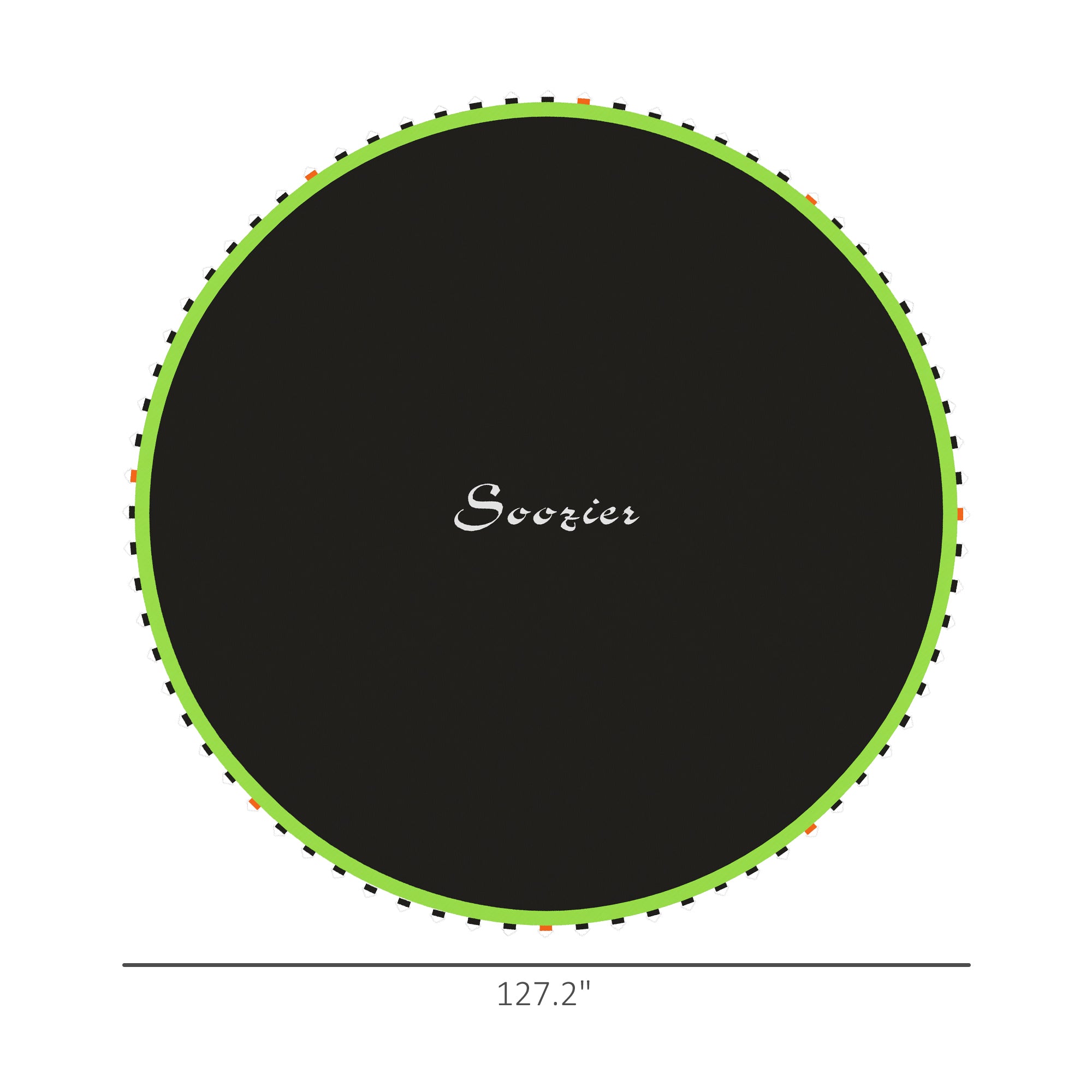 Trampoline Replacement Mat, Fits 12' Trampoline w/ 72 V-Hooks & 5.5" Springs (Spring & Frame not Included), Green