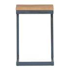 Small Size Firwood Antique Accent Table, Versatile Design with Iron Frame, 12.75" L x 10.25" W x 19" H, Black
