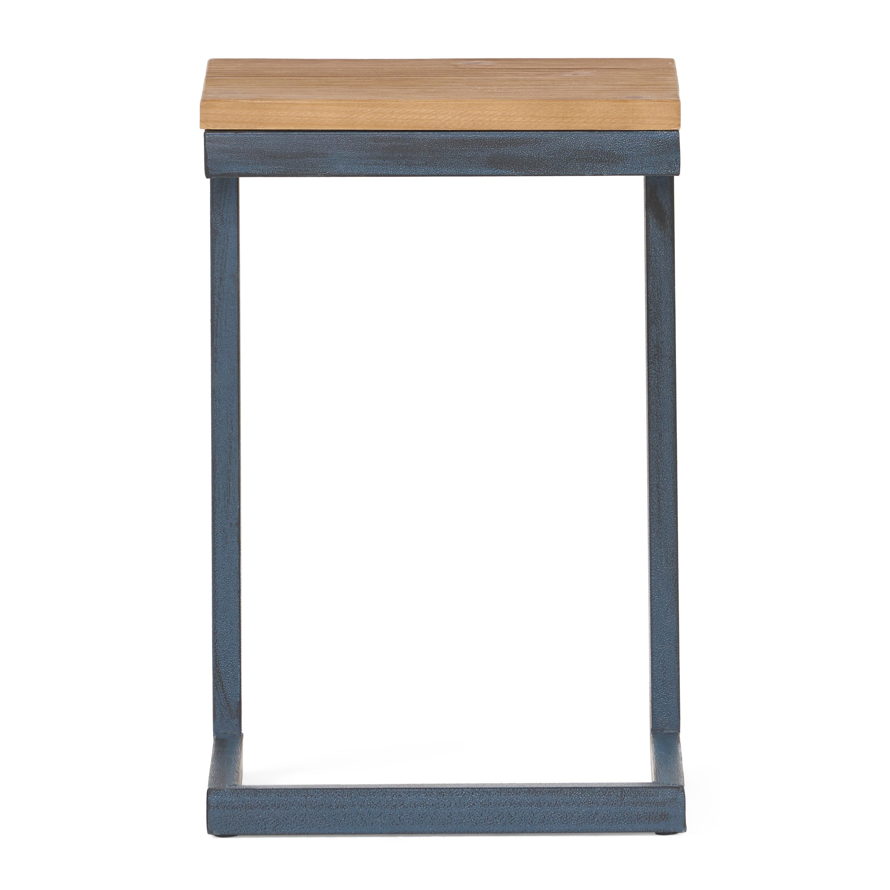 Small Size Firwood Antique Accent Table, Versatile Design with Iron Frame, 12.75" L x 10.25" W x 19" H, Black