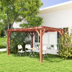 11' x 12.5' Outdoor Wood Pergola with Grape Trellis for Patio, Deck, Backyard, Lawn