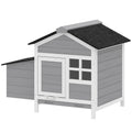 Wooden Chicken Coop Outdoor with Nesting Box, Pull-Out Metal Tray, for 1-2 Chickens, Rabbits, Ducks, 36" x 25" x 27"