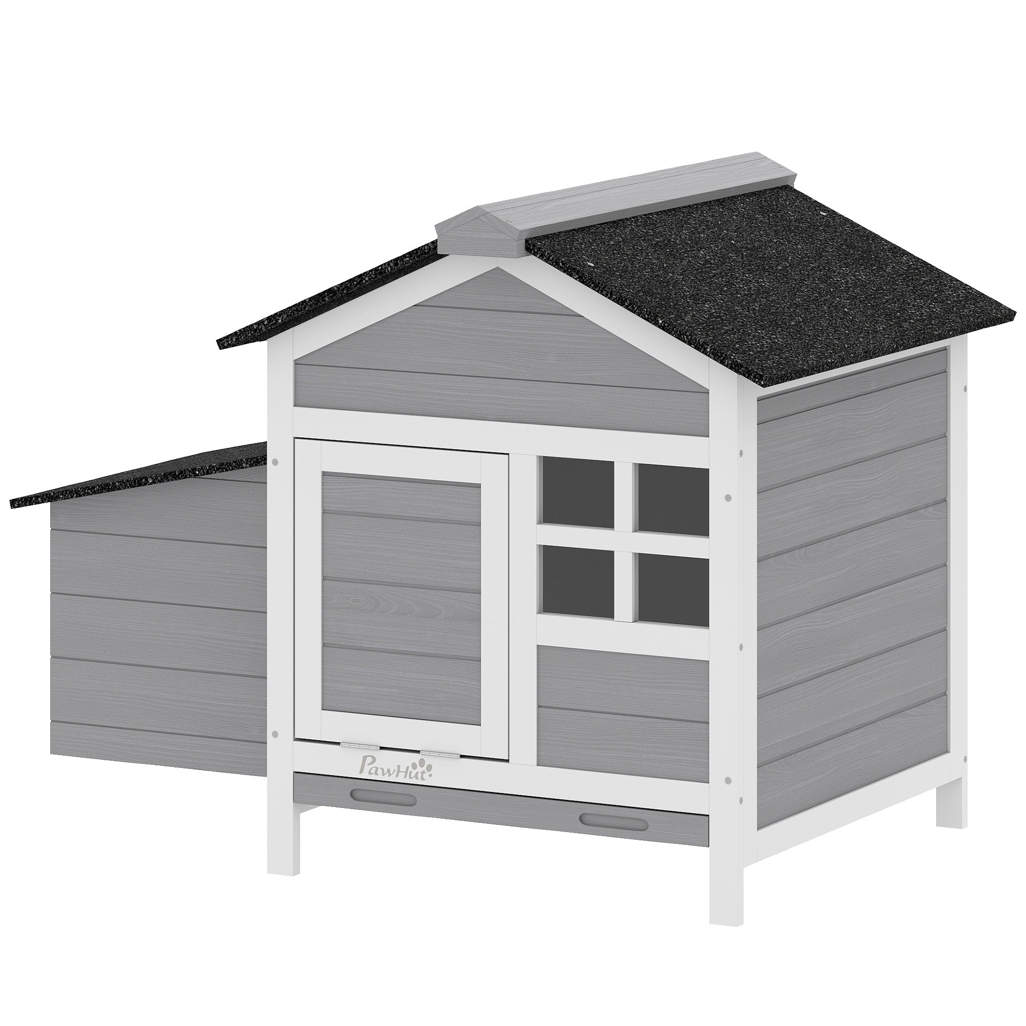 Wooden Chicken Coop Outdoor with Nesting Box, Pull-Out Metal Tray, for 1-2 Chickens, Rabbits, Ducks, 36" x 25" x 27"