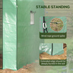 4.6' x 4.7' Portable Greenhouse, Water/UV Resistant Walk-In Small Outdoor Green House with 2 Tier U-Shaped Flower Rack Shelves, Roll Up Door & Windows, Green