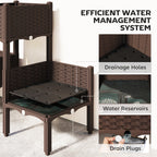 Plastic Raised Garden Bed with Legs, Self Watering Elevated Planter Boxes with Drainage Holes and Plugs, Easy Assembly