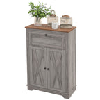Farmhouse Sideboard Storage Cabinet with Doors and Drawer for Kitchen, Living room, 23.5"x11.75"x34.5", Gray