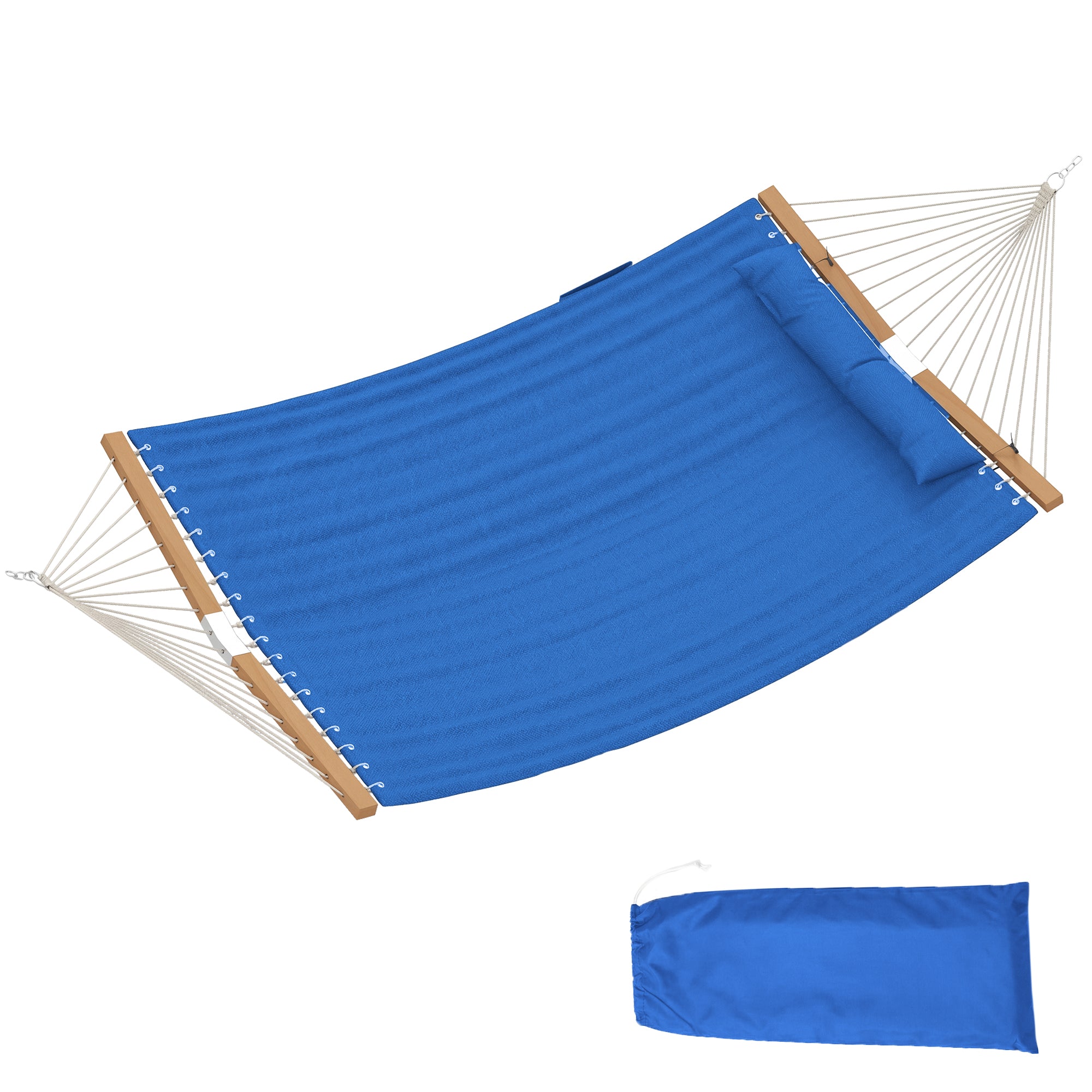 Outdoor Hammock 2-Person, with Pillow & Pad, 440 lbs Capacity, Navy Blue